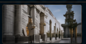 Historic building facade with classical columns